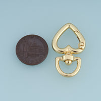 18K Gold & Silver Filled Heart Spring Snap Clasp, Swivel Heart Trigger Spring Hook for Jewelry Making