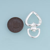 18K Gold & Silver Filled Heart Spring Snap Clasp, Swivel Heart Trigger Spring Hook for Jewelry Making