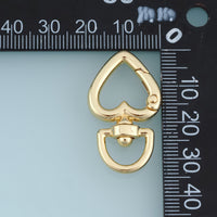 18K Gold & Silver Filled Heart Spring Snap Clasp, Swivel Heart Trigger Spring Hook for Jewelry Making