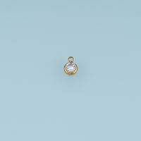 Round Crystal Pendant,14K Gold Colorful Bezel Set Gemstone Charm DIY Charm for Necklace Bracelet Making