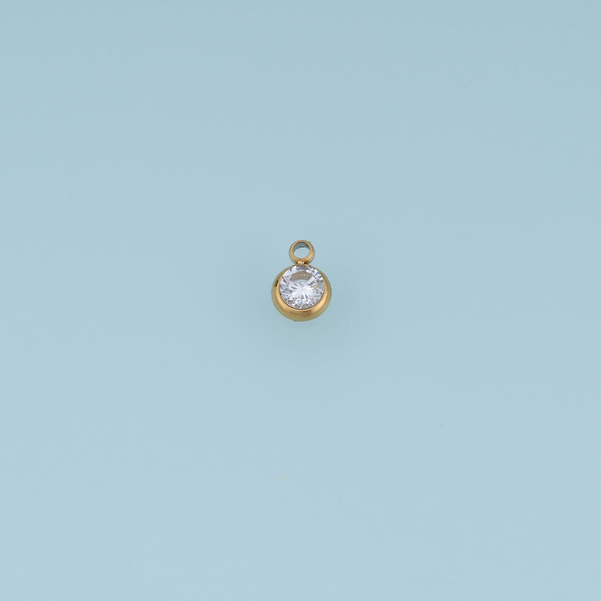 Round Crystal Pendant,14K Gold Colorful Bezel Set Gemstone Charm DIY Charm for Necklace Bracelet Making