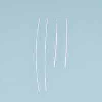 30 pcs 925 Sterling Silver Flat Head Headpin, Long Head Pin for DIY Beaded Bracelet & Necklace Jewelry Making