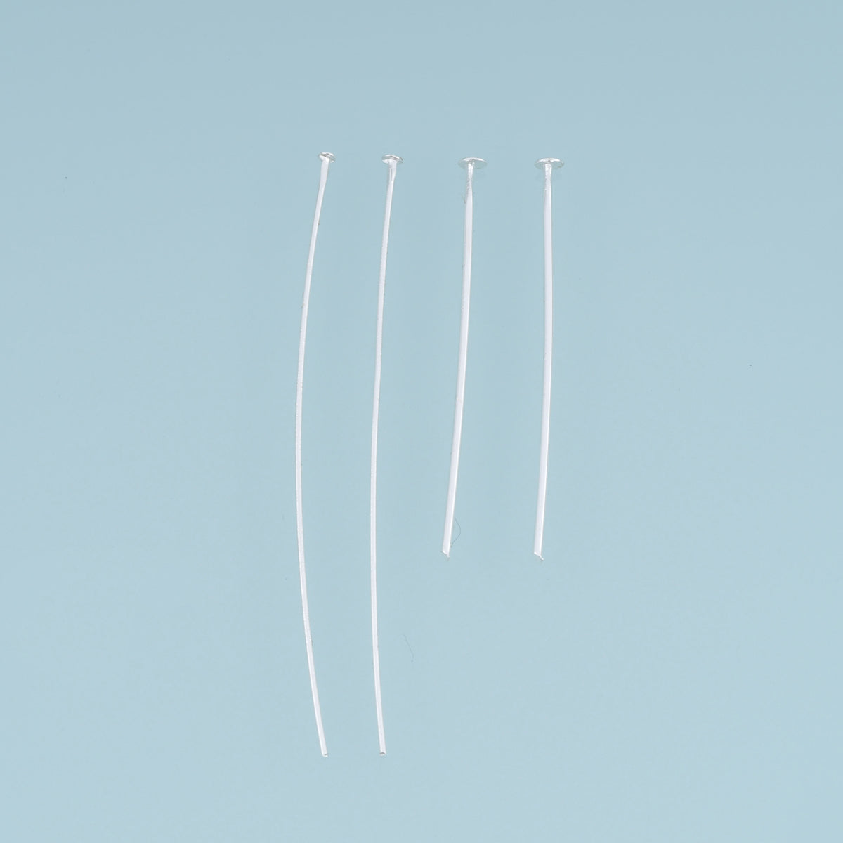 30 pcs 925 Sterling Silver Flat Head Headpin, Long Head Pin for DIY Beaded Bracelet & Necklace Jewelry Making