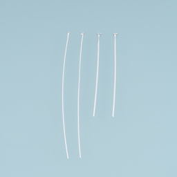 30 pcs 925 Sterling Silver Flat Head Headpin, Long Head Pin for DIY Beaded Bracelet & Necklace Jewelry Making