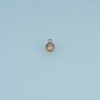 Round Crystal Pendant,14K Gold Colorful Bezel Set Gemstone Charm DIY Charm for Necklace Bracelet Making