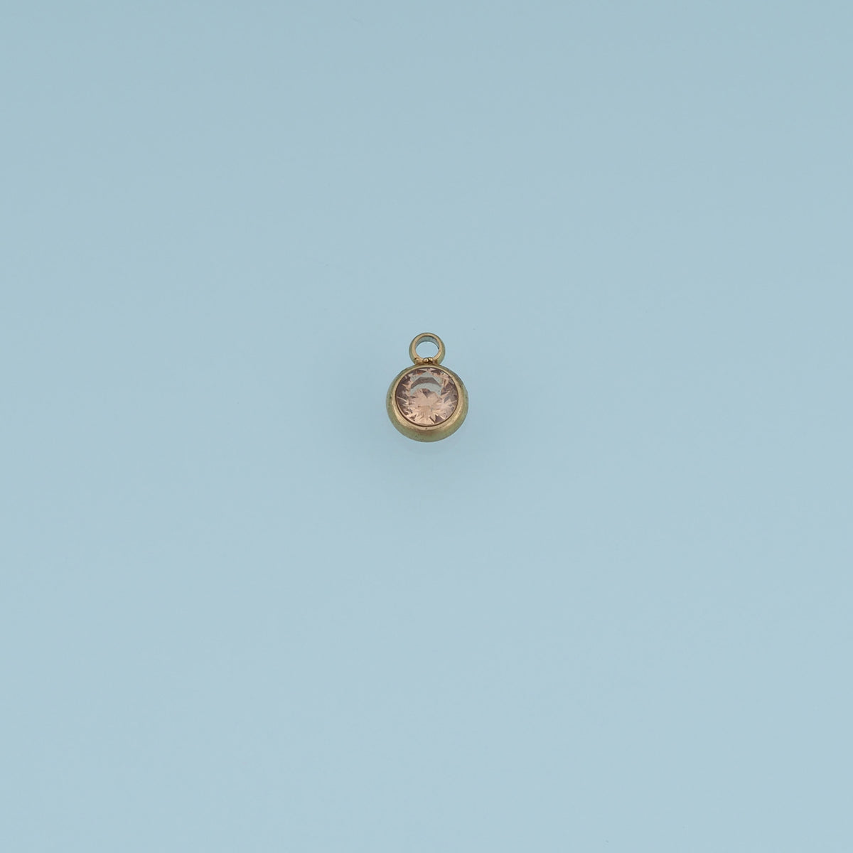 Round Crystal Pendant,14K Gold Colorful Bezel Set Gemstone Charm DIY Charm for Necklace Bracelet Making