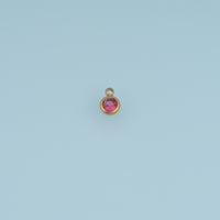 Round Crystal Pendant,14K Gold Colorful Bezel Set Gemstone Charm DIY Charm for Necklace Bracelet Making