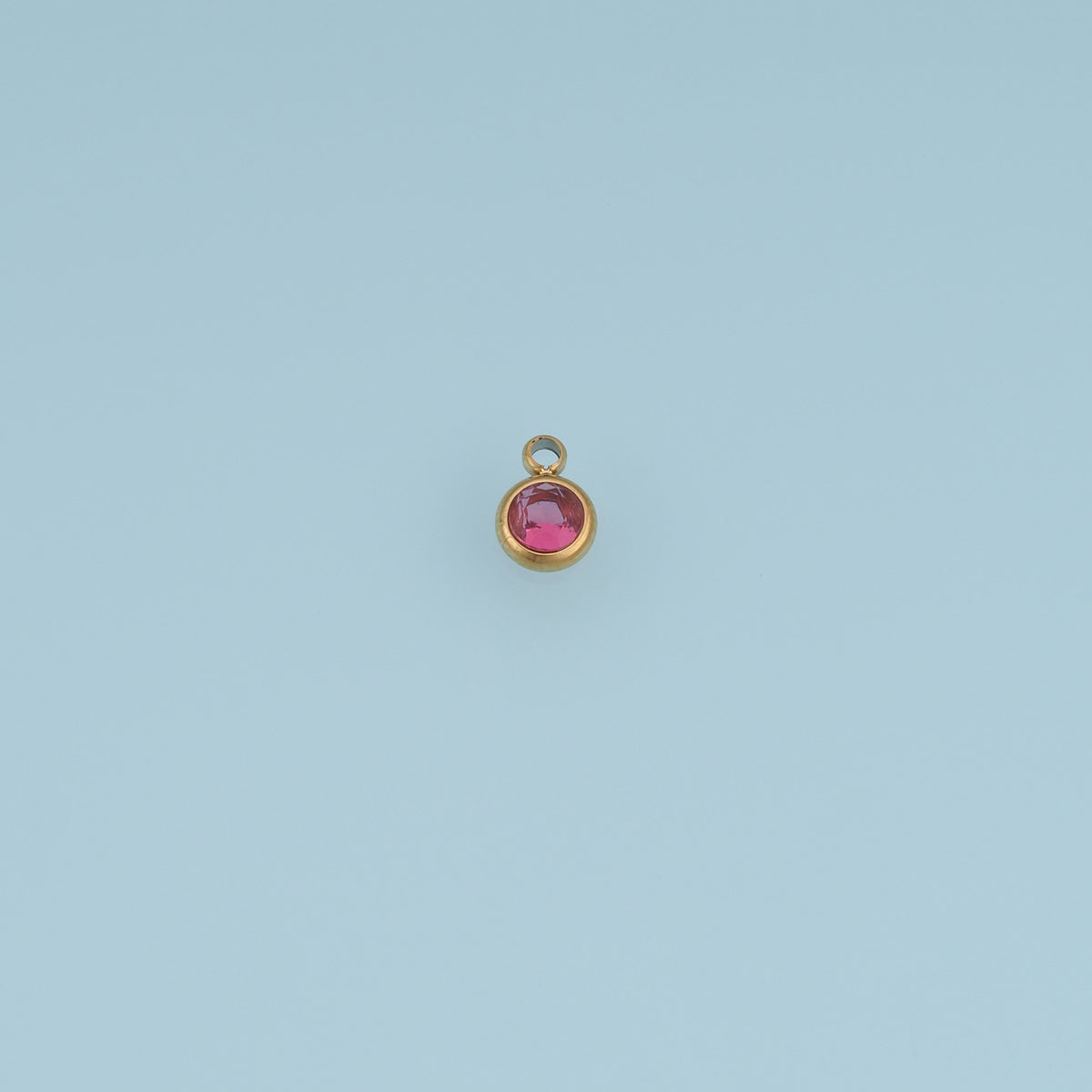 Round Crystal Pendant,14K Gold Colorful Bezel Set Gemstone Charm DIY Charm for Necklace Bracelet Making