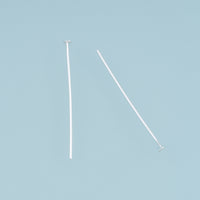 30 pcs 925 Sterling Silver Flat Head Headpin, Long Head Pin for DIY Beaded Bracelet & Necklace Jewelry Making