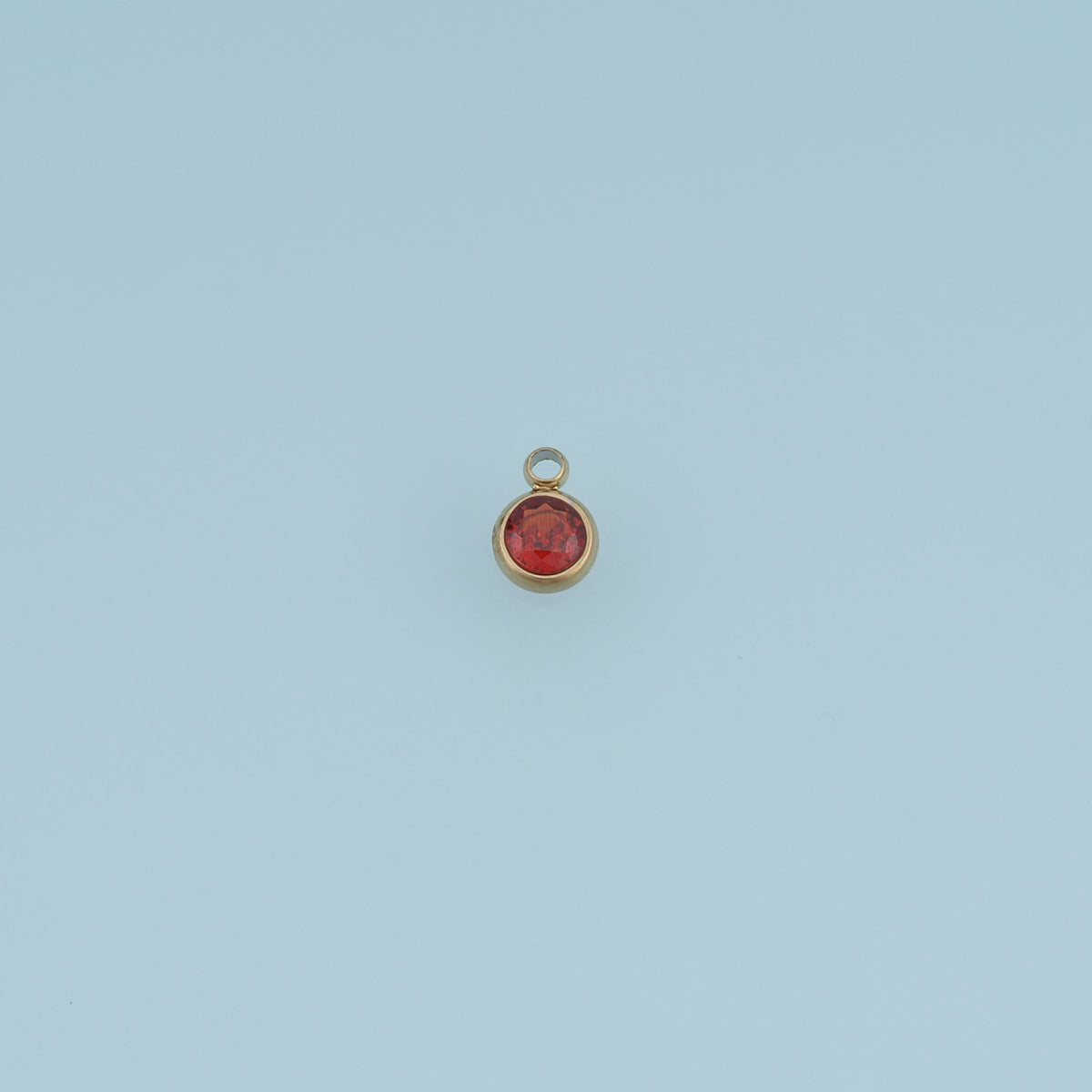 Round Crystal Pendant,14K Gold Colorful Bezel Set Gemstone Charm DIY Charm for Necklace Bracelet Making