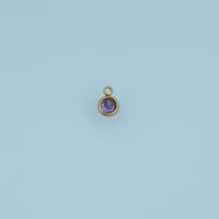 Round Crystal Pendant,14K Gold Colorful Bezel Set Gemstone Charm DIY Charm for Necklace Bracelet Making