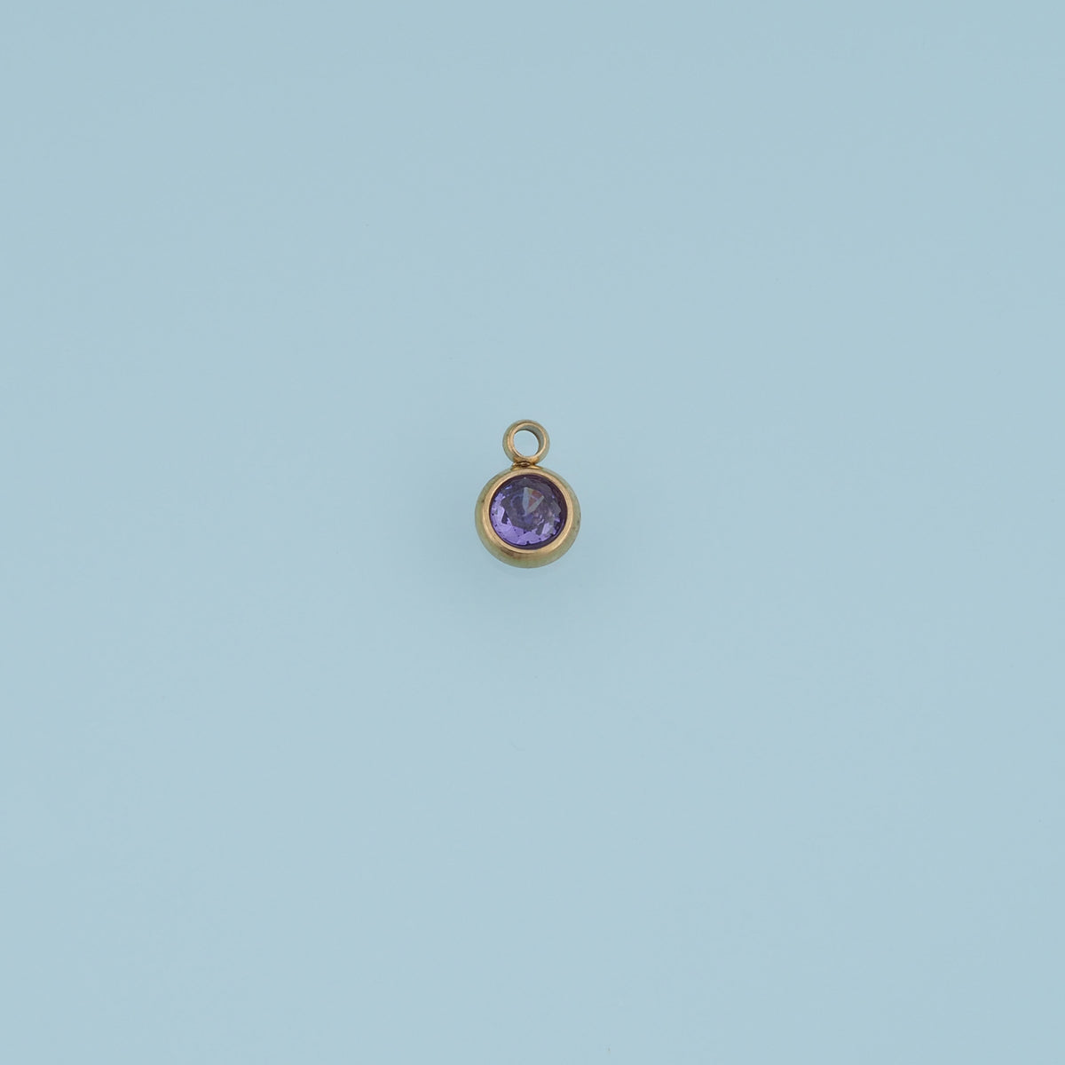 Round Crystal Pendant,14K Gold Colorful Bezel Set Gemstone Charm DIY Charm for Necklace Bracelet Making