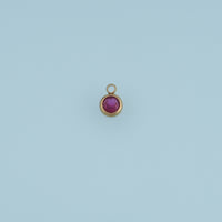 Round Crystal Pendant,14K Gold Colorful Bezel Set Gemstone Charm DIY Charm for Necklace Bracelet Making
