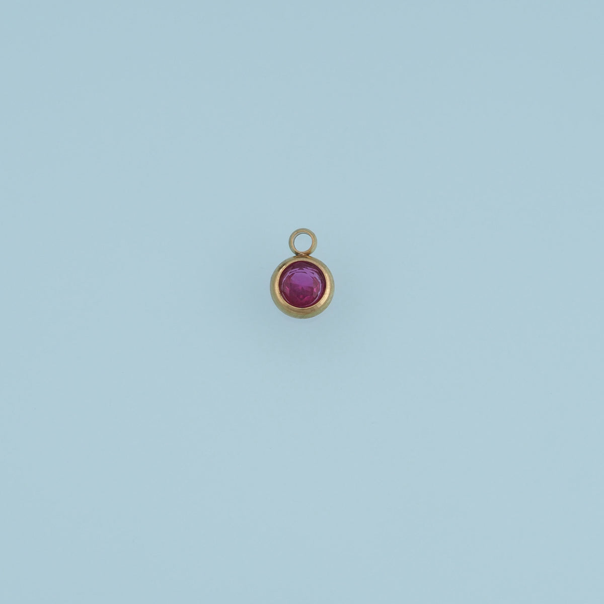 Round Crystal Pendant,14K Gold Colorful Bezel Set Gemstone Charm DIY Charm for Necklace Bracelet Making