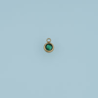 Round Crystal Pendant,14K Gold Colorful Bezel Set Gemstone Charm DIY Charm for Necklace Bracelet Making