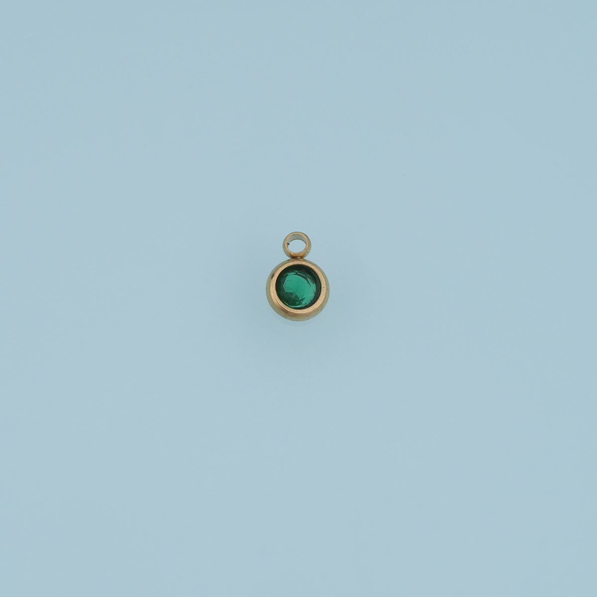 Round Crystal Pendant,14K Gold Colorful Bezel Set Gemstone Charm DIY Charm for Necklace Bracelet Making