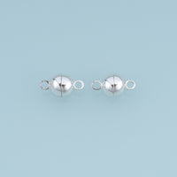 925 Sterling Silver Round Magnetic Ball Clasp, Sphere Magnetic Clasp for DIY Bracelet & Necklace Making