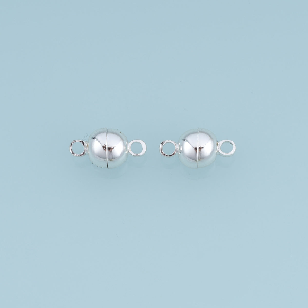 925 Sterling Silver Round Magnetic Ball Clasp, Sphere Magnetic Clasp for DIY Bracelet & Necklace Making
