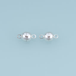 925 Sterling Silver Round Magnetic Ball Clasp, Sphere Magnetic Clasp for DIY Bracelet & Necklace Making