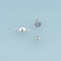 925 Sterling Silver Round Magnetic Ball Clasp, Sphere Magnetic Clasp for DIY Bracelet & Necklace Making