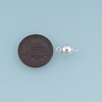 925 Sterling Silver Round Magnetic Ball Clasp, Sphere Magnetic Clasp for DIY Bracelet & Necklace Making