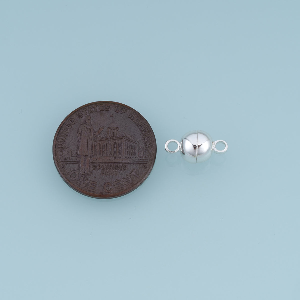 925 Sterling Silver Round Magnetic Ball Clasp, Sphere Magnetic Clasp for DIY Bracelet & Necklace Making