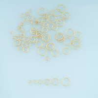 100 pcs 18K Gold Filled Hammered Open Jump Rings, Textured Jump Rings for DIY Bracelet & Necklace Jewelry Making