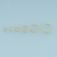 100 pcs 18K Gold Filled Hammered Open Jump Rings, Textured Jump Rings for DIY Bracelet & Necklace Jewelry Making