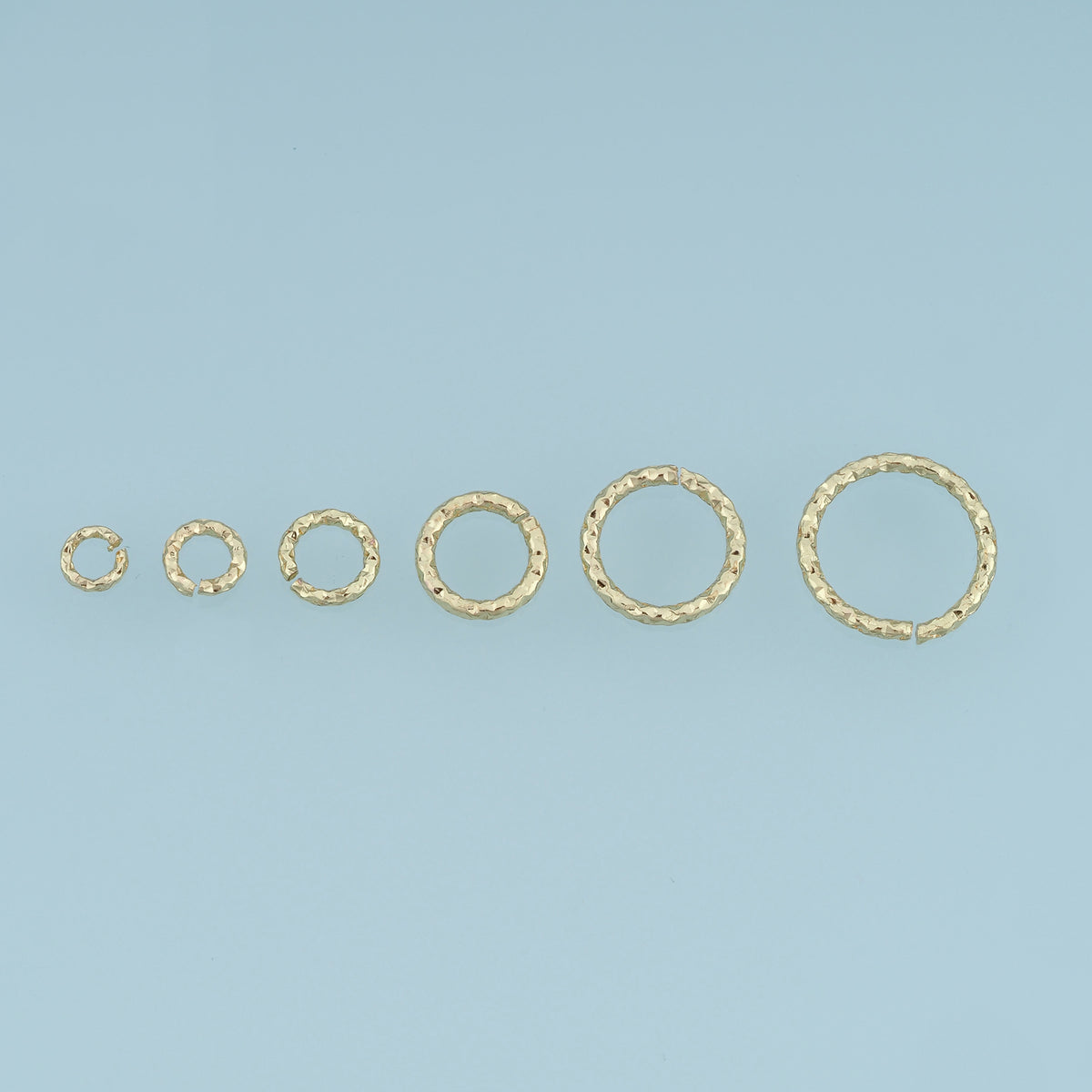 100 pcs 18K Gold Filled Hammered Open Jump Rings, Textured Jump Rings for DIY Bracelet & Necklace Jewelry Making