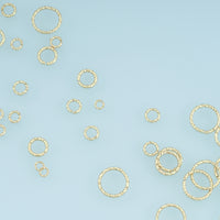 100 pcs 18K Gold Filled Hammered Open Jump Rings, Textured Jump Rings for DIY Bracelet & Necklace Jewelry Making