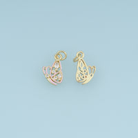 18K Gold Filled Butterfly Charm,Colorful Enamel Butterfly Pendant Gemstone Butterfly Charm for Bracelet Necklace DIY Jewelry Making