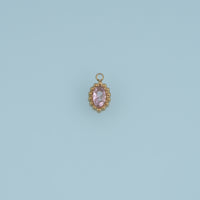 Oval Crystal Pendant,14K Gold Colorful Beaded Edge Gemstone Charm DIY Charm for Necklace Bracelet Making