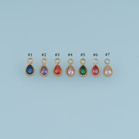 Teardrop Crystal Pendant,14K Gold Colorful Beaded Edge Gemstone Charm DIY Charm for Necklace Bracelet Making