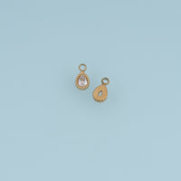 Teardrop Crystal Pendant,14K Gold Colorful Beaded Edge Gemstone Charm DIY Charm for Necklace Bracelet Making