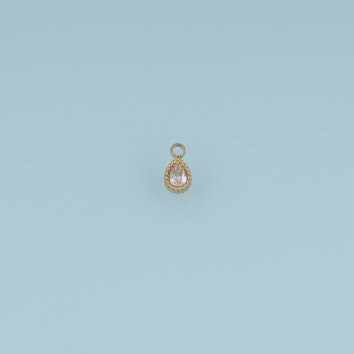 Teardrop Crystal Pendant,14K Gold Colorful Beaded Edge Gemstone Charm DIY Charm for Necklace Bracelet Making