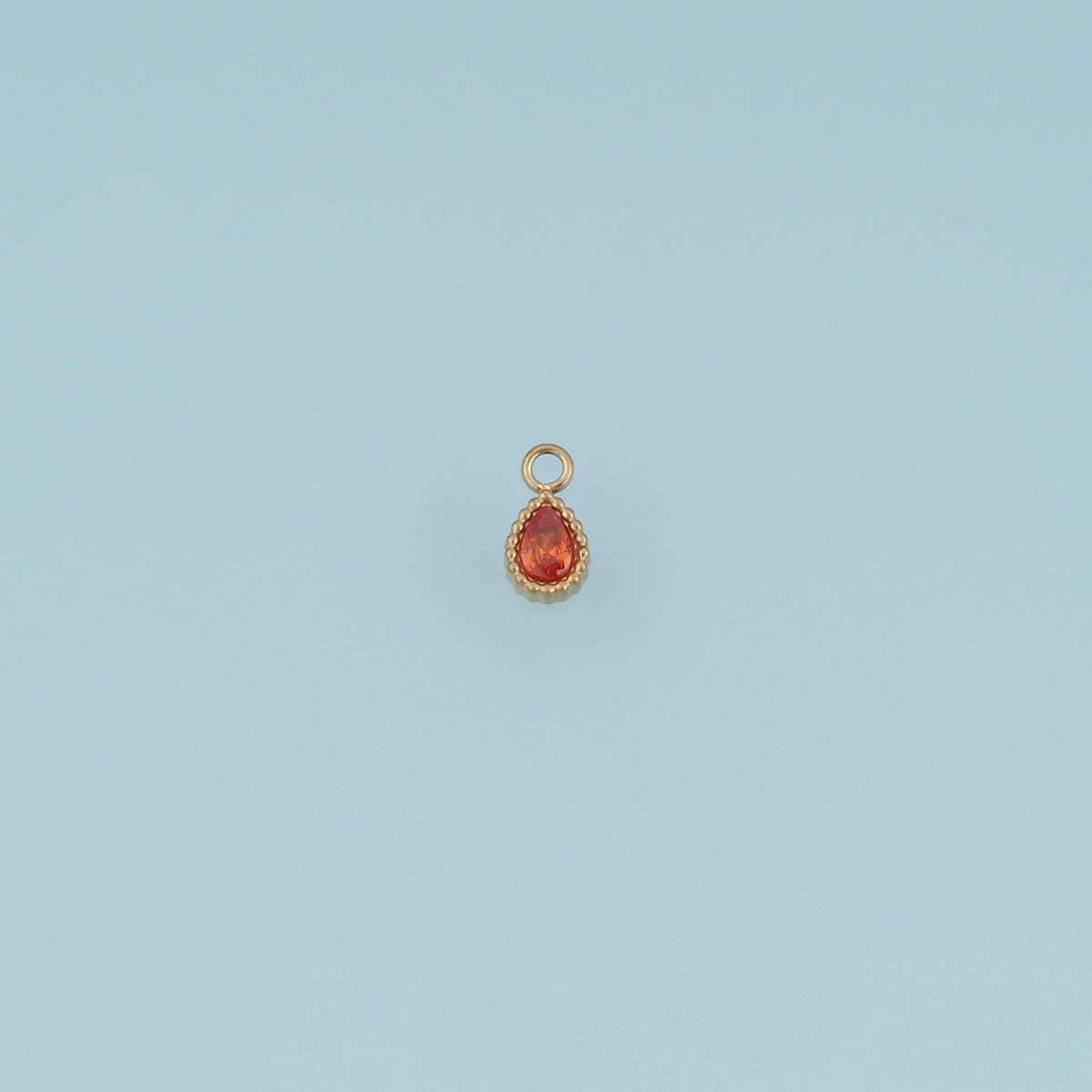 Teardrop Crystal Pendant,14K Gold Colorful Beaded Edge Gemstone Charm DIY Charm for Necklace Bracelet Making