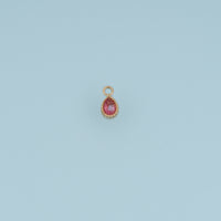 Teardrop Crystal Pendant,14K Gold Colorful Beaded Edge Gemstone Charm DIY Charm for Necklace Bracelet Making