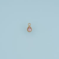 Teardrop Crystal Pendant,14K Gold Colorful Beaded Edge Gemstone Charm DIY Charm for Necklace Bracelet Making