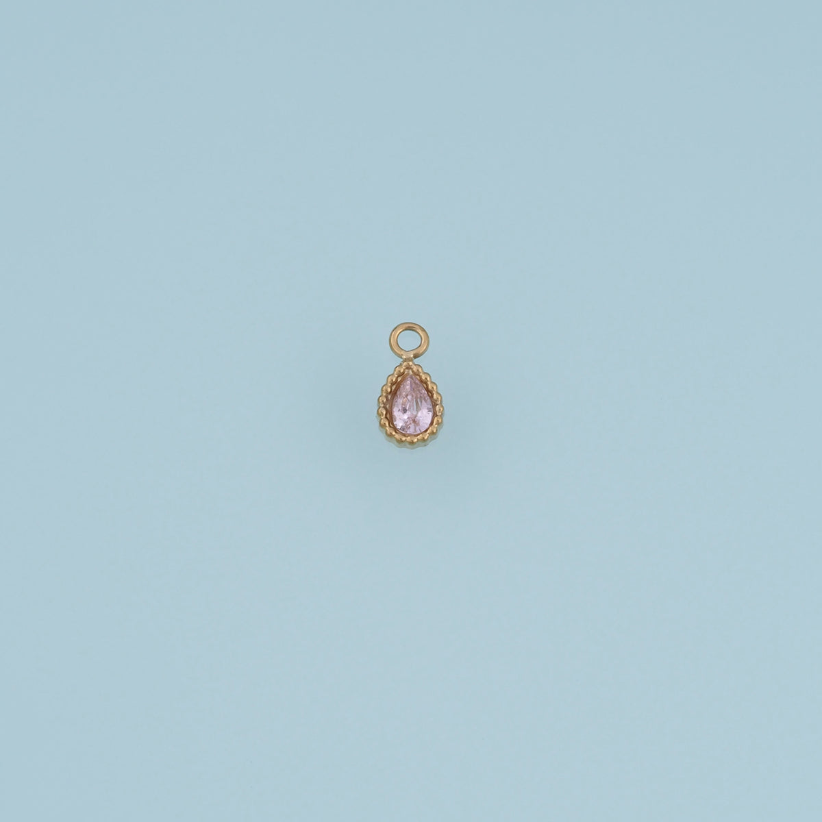 Teardrop Crystal Pendant,14K Gold Colorful Beaded Edge Gemstone Charm DIY Charm for Necklace Bracelet Making