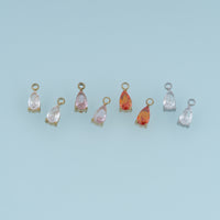 Teardrop Crystal Pendant,14K Gold Silver Colorful Faceted Charm DIY Charm for Necklace Bracelet Making