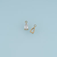 Teardrop Crystal Pendant,14K Gold Silver Colorful Faceted Charm DIY Charm for Necklace Bracelet Making