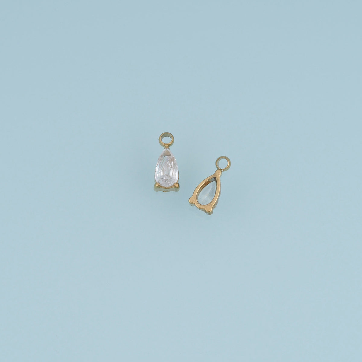 Teardrop Crystal Pendant,14K Gold Silver Colorful Faceted Charm DIY Charm for Necklace Bracelet Making
