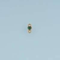Heart Crystal Connector,14K Gold Silver Colorful Gemstone Charm DIY Charm for Necklace Bracelet Making