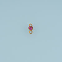 Heart Crystal Connector,14K Gold Silver Colorful Gemstone Charm DIY Charm for Necklace Bracelet Making