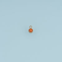 Round Crystal Pendant,14K Gold Colorful Beaded Edge Charm DIY Charm for Necklace Bracelet Making