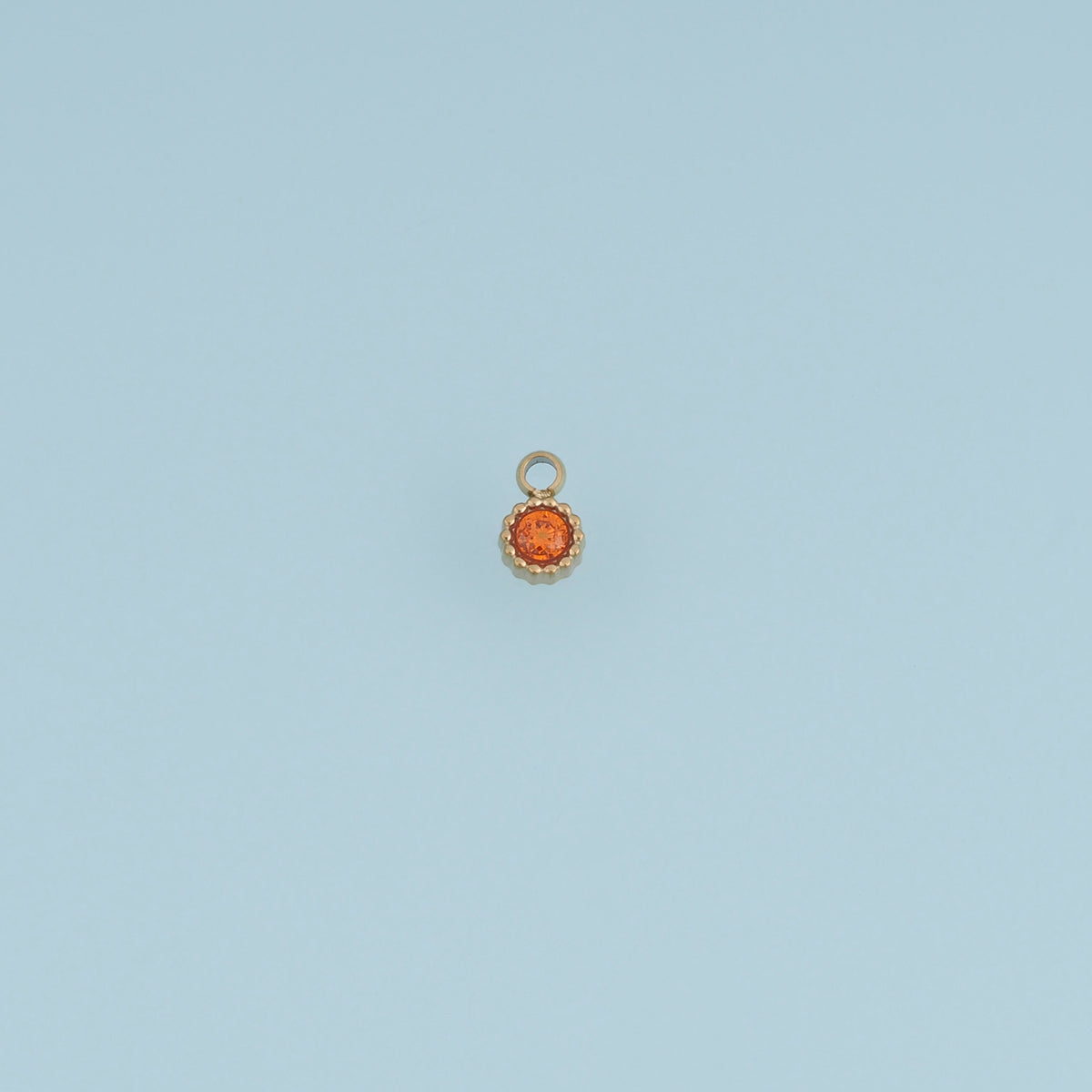 Round Crystal Pendant,14K Gold Colorful Beaded Edge Charm DIY Charm for Necklace Bracelet Making