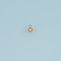 Round Crystal Pendant,14K Gold Colorful Beaded Edge Charm DIY Charm for Necklace Bracelet Making