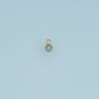 Round Crystal Pendant,14K Gold Colorful Beaded Edge Charm DIY Charm for Necklace Bracelet Making