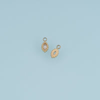 Oval Crystal Pendant,14K Gold Colorful Beaded Edge Charm DIY Charm for Necklace Bracelet Making