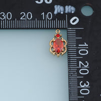 Oval Crystal Pendant,14K Gold Vintage Ornate Colorful Gemstone Charm DIY Charm for Necklace Bracelet Making